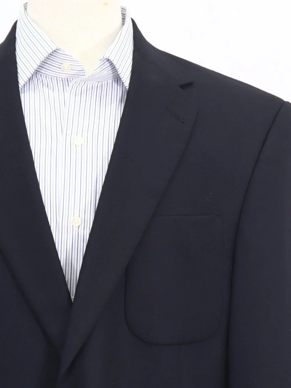 Hart Schaffner Marx Union Made 44L Black Blazer Sport Coat Jacket 2-Button Solid